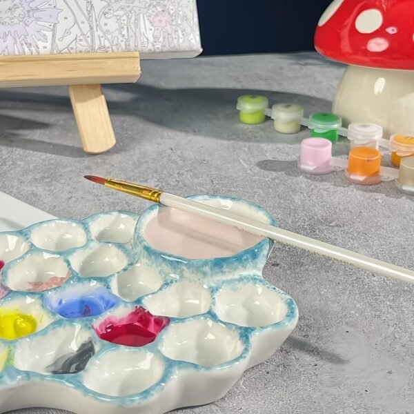 Ceramic Paint Palette with Pen Holder Area