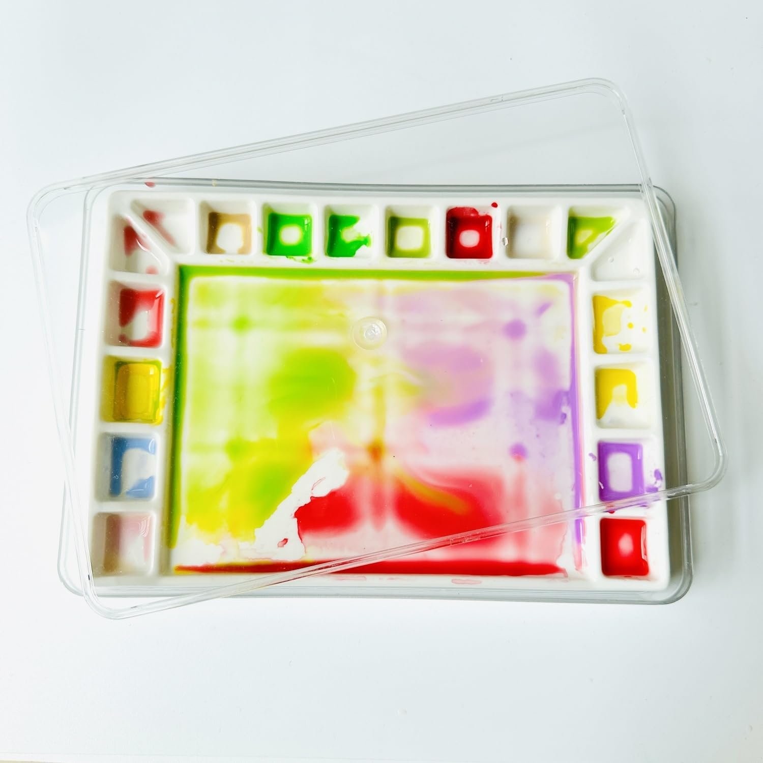 Ceramic Watercolor Palette with Multiple Wells Image 2