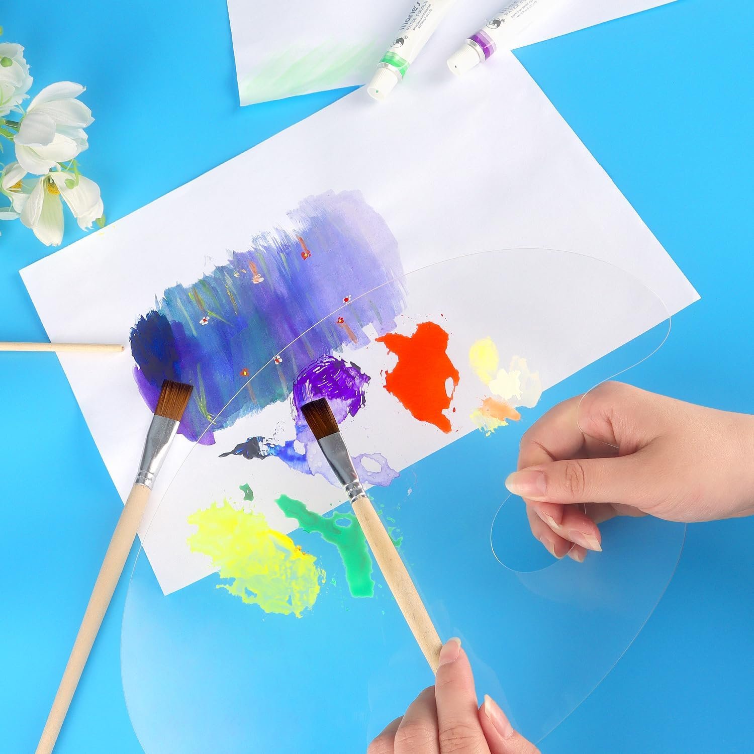 Acrylic Paint Palette with Multiple Mixing Areas