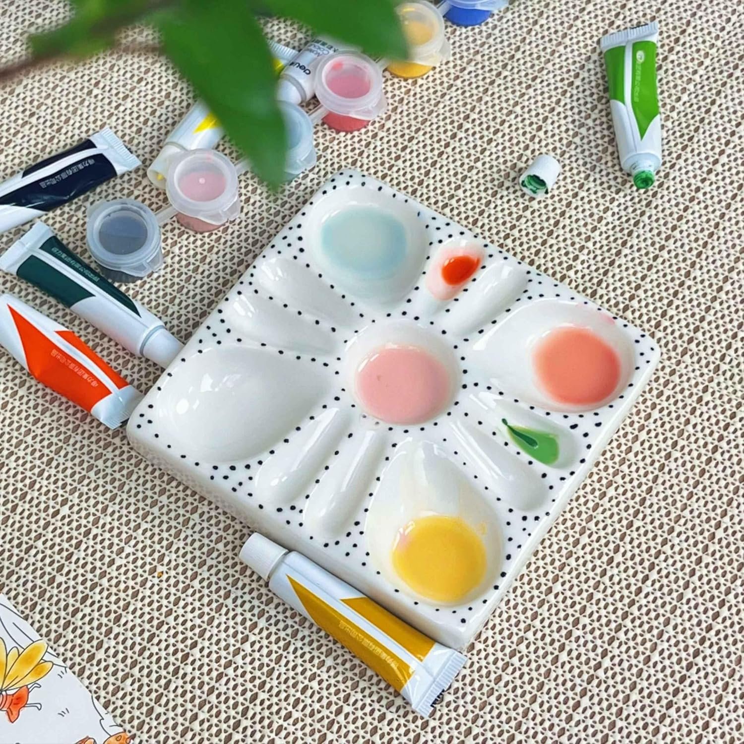 Ceramic Flower Painting Palette for Artists Image 2